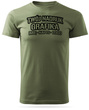 Khaki męska koszulka T-shirt z własnym nadrukiem 