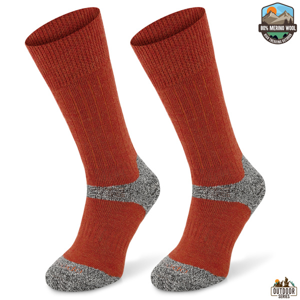 Grube zimowe skarpety trekkingowe TRE9 - rude