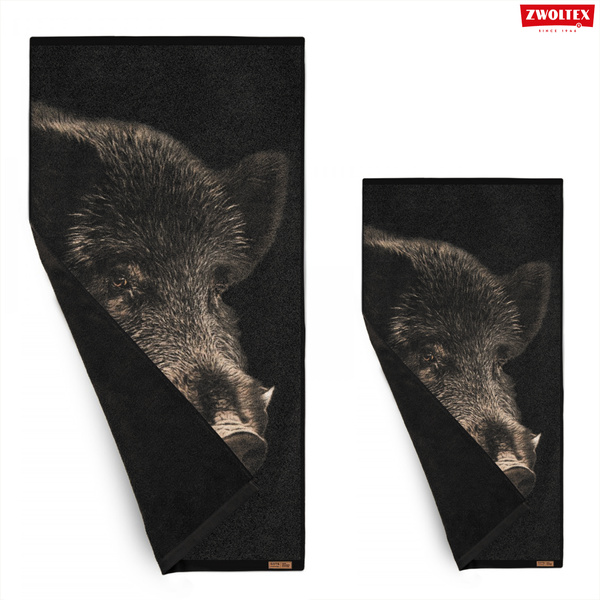 Komplet myśliwskich ręczników bawełnianych Zwoltex - Dzik - 50x100cm + 70x140cm