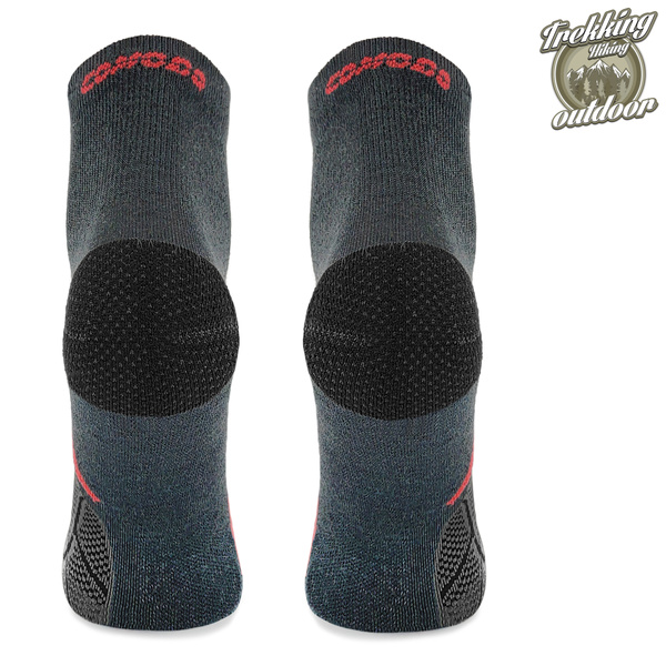 Skarpety trekkingowe TREUL02 - 70% merino - szaro/czerwone