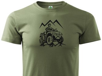 Koszulka T-shirt nadruk OFF ROAD - QUAD - khaki