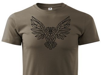 Koszulka myśliwska – T-shirt brązowy – nadruk Sowa