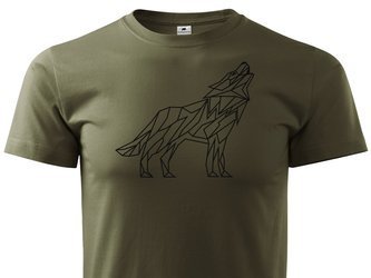 Myśliwska koszulka militarna nadruk myśliwski Wilk