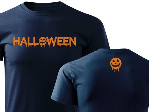 T-shirt granatowy – Halloween / H01