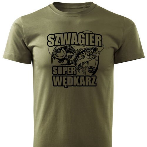 Wędkarska koszulka T-shirt nadruk SZWAGIER SUPER WĘDKARZ
