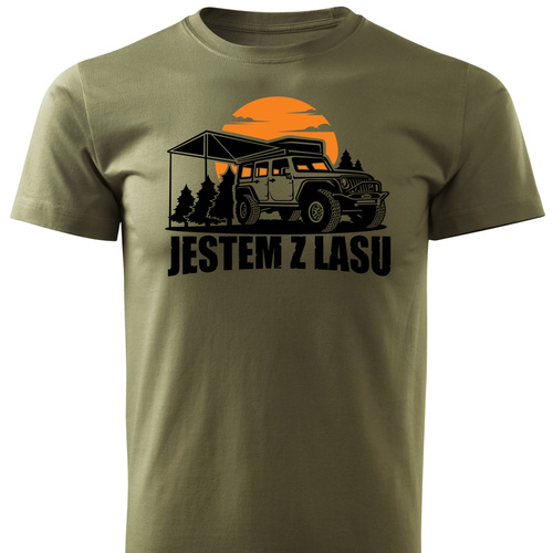 koszulka T-shirt nadruk JESTEM Z LASU