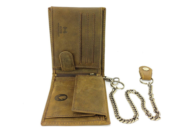 Elegancki portfel skórzany męski z ochroną RFID - CHOPPER