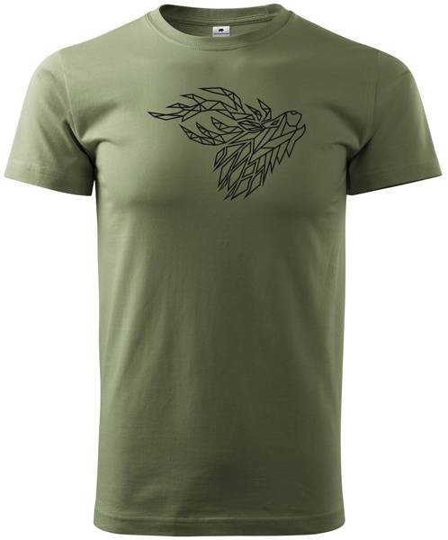 Koszulka T-shirt z myśliwskim nadrukiem geometrycznym Byk na rykowisku
