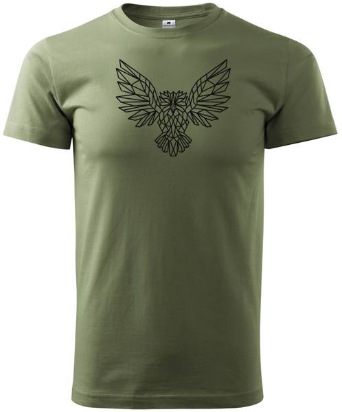 Koszulka T-shirt z myśliwskim nadrukiem geometrycznym Sowa