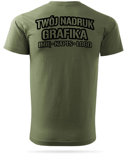 Koszulka T-shirt z własnym nadrukiem - khaki