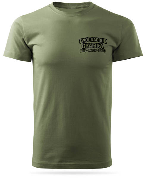 Koszulka T-shirt z własnym nadrukiem - khaki