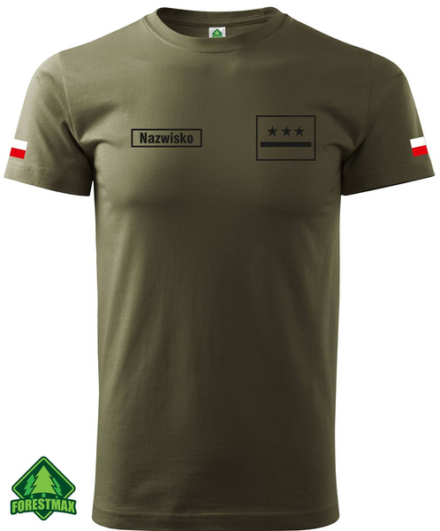 Koszulka wojskowa – stopień + nazwisko – WOT