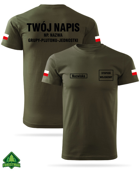 Koszulka wojskowa – stopień + nazwisko – WOT