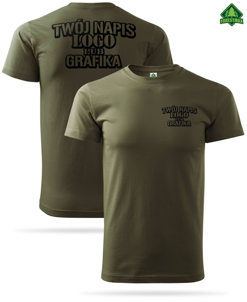 Koszulka z własnym nadrukiem - zieleń wojskowa