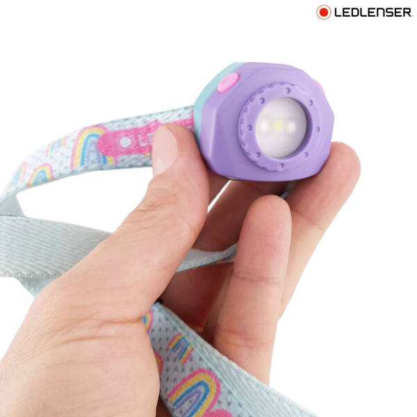 Latarka czołowa dla dzieci ładowana USB Ledlenser KIDLED4R - tęcza