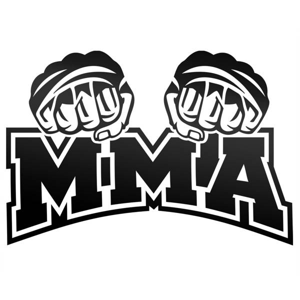 MMA odblaskowa naklejka - czarna