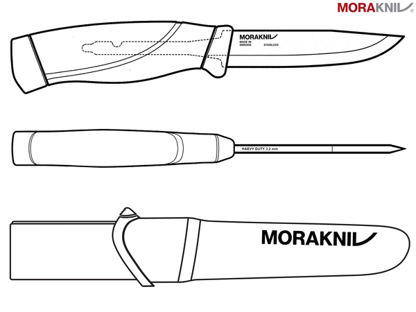 Nóż MORAKNIV Companion Haevy Duty - stal nierdzewna - czarny