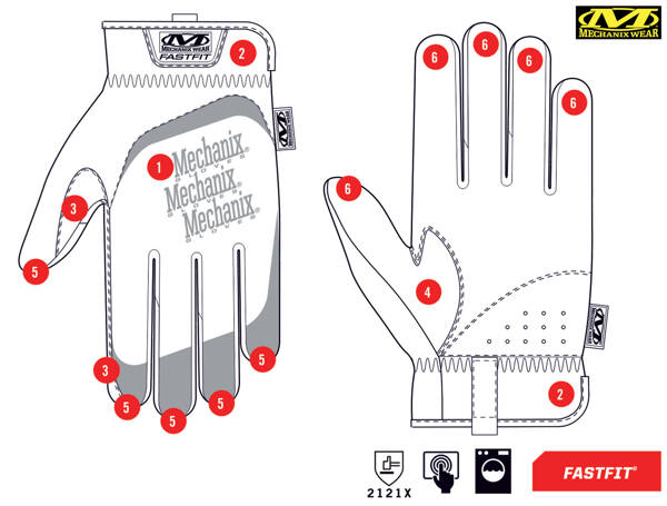 Rękawice ochronne dotykowe MECHANIX FastFit - szare