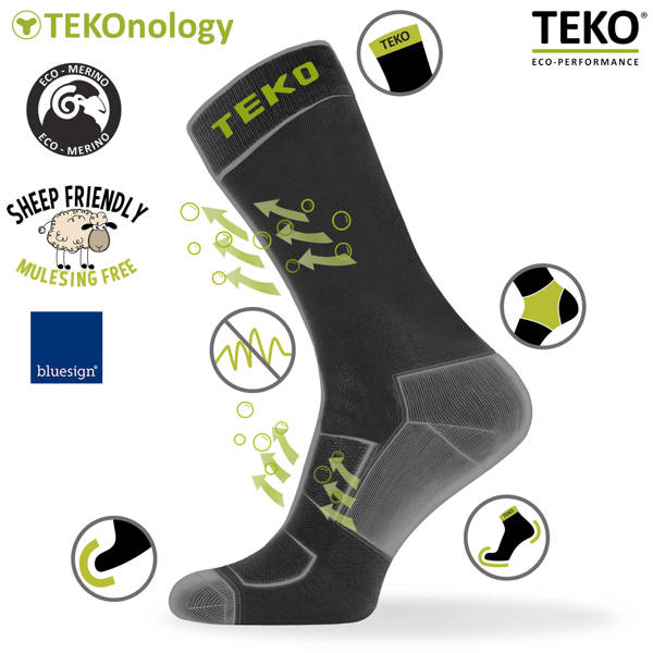 Skarpety trekkingowe TEKO ekoHIKE 2.0 LIGHT - szare