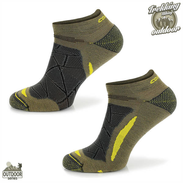 Skarpety trekkingowe TREUL01 - stopki 70% merino - khaki