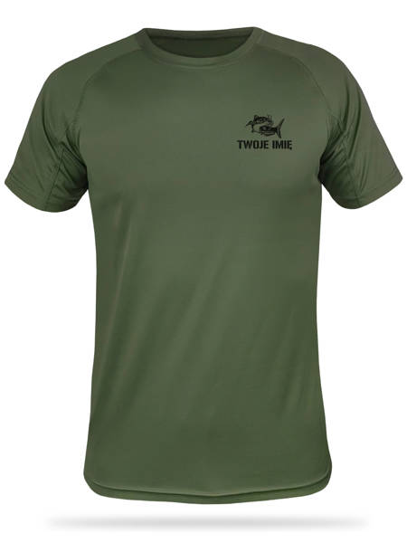 T-shirt termoaktywny khaki - SUM nr 5 + TWOJE IMIĘ