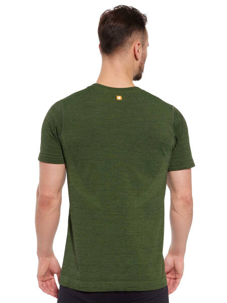 Termoaktywny T-shirt BRUBECK Outdoor Wool Pro ciemny zielony - Niedźwiedź