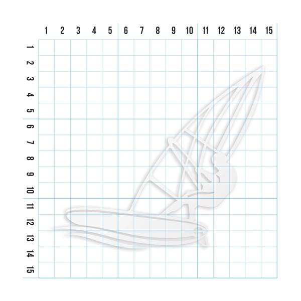 WINDSURFING 2 odblaskowa naklejka - srebrna