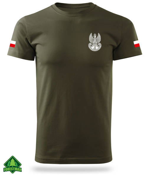 Wojskowa koszulka z Orłem WOT i flagami Polski