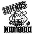 FRIENDS NOT FOOD odblaskowa naklejka - czarna