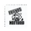 FRIENDS NOT FOOD odblaskowa naklejka - czarna