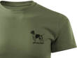 Koszulka bawełniana T-shirt khaki, mały nadruk - WYŻEŁ NIEMIECKI KRÓTKOWŁOSY